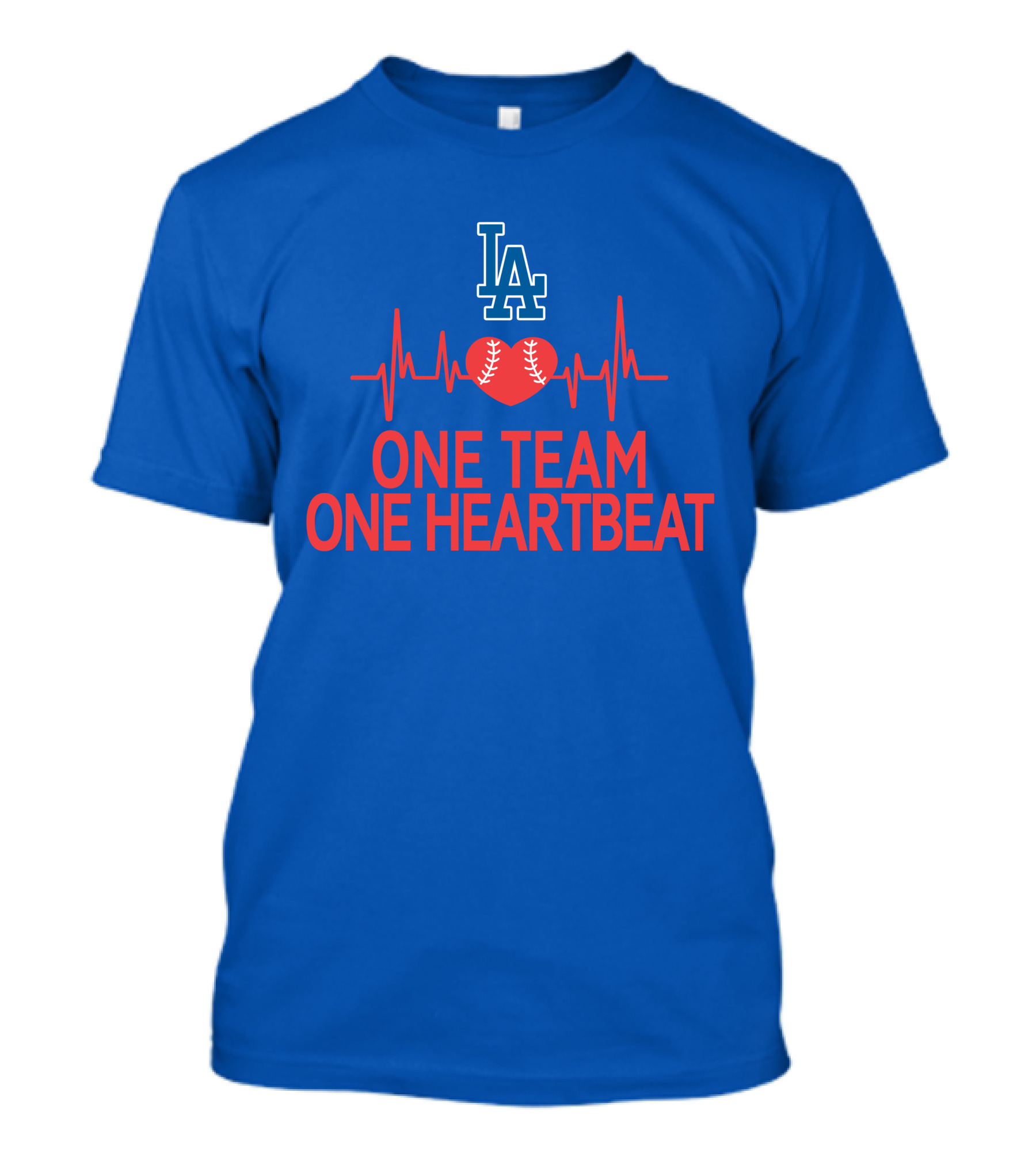 LA Dodgers One Team One Heartbeat Baseball Heartbeat T-Shirt