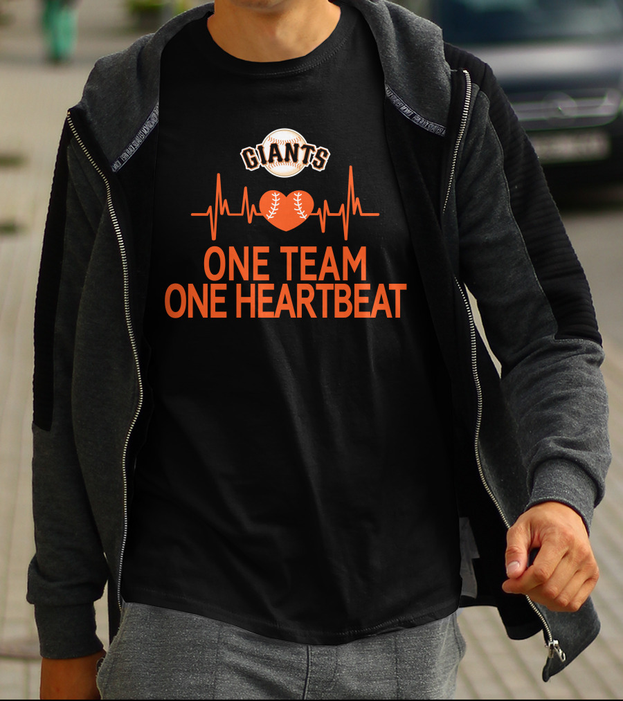San Francisco Giants Baseball Heartbeat One Team One Heartbeat T-Shirt