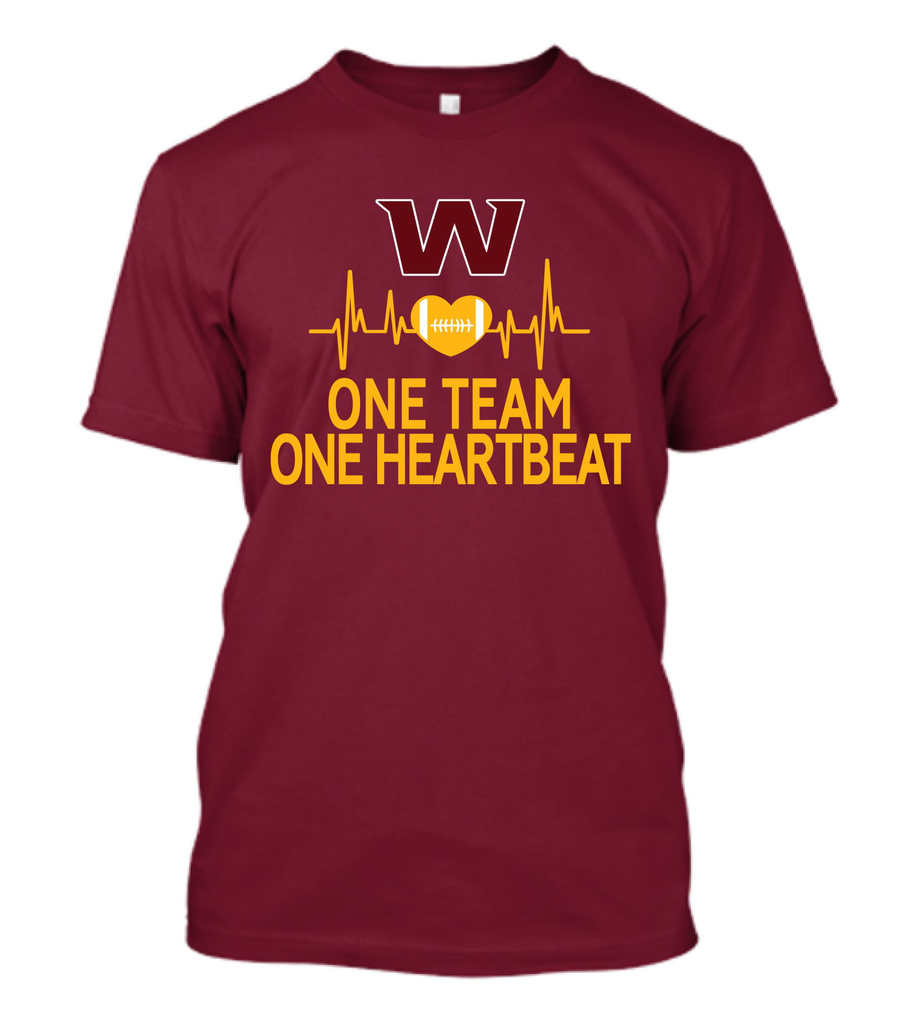 Washington Football Team W One Team One Heartbeat Football Heartbeat T-Shirt