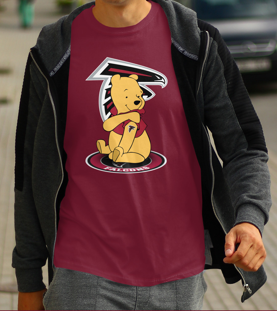 Atlanta Falcons Winnie The Pooh Mascot Crossover T-Shirt