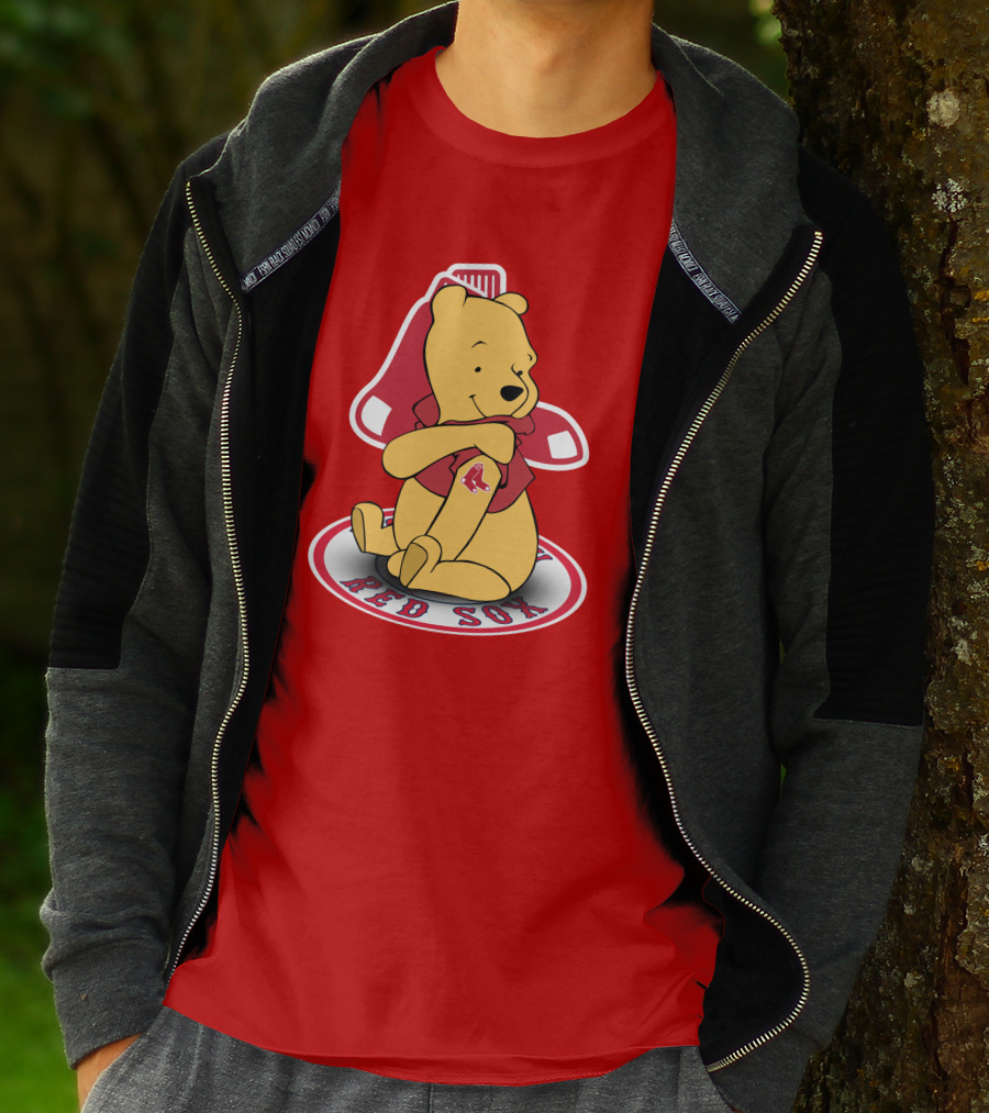 Boston Red Sox Winnie The Pooh Hugging Baseball T-Shirt