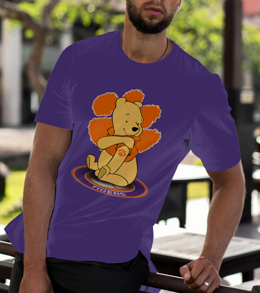 Clemson Tigers Winnie The Pooh Paw Prints T-Shirt