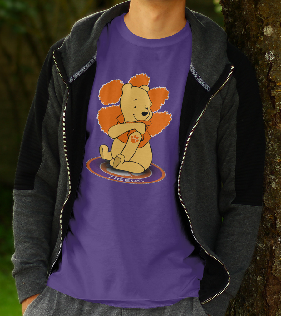 Clemson Tigers Winnie The Pooh Paw Prints T-Shirt