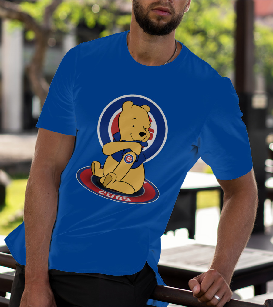 Chicago Cubs Pooh Bear Crossover Logo T-Shirt