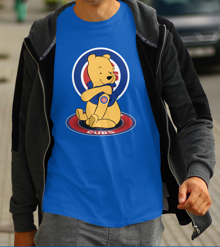 Chicago Cubs Pooh Bear Crossover Logo T-Shirt