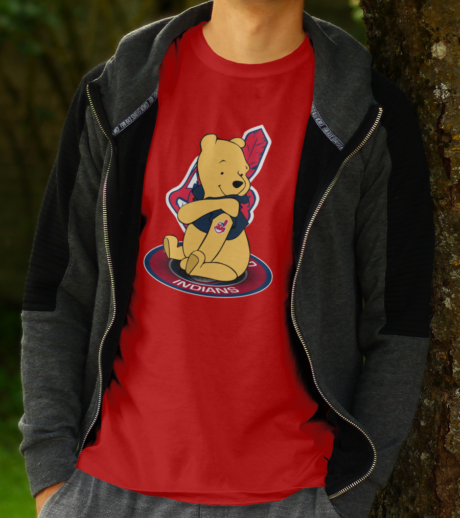 Winnie The Pooh Cleveland Indians Baseball Team Crossover T-Shirt