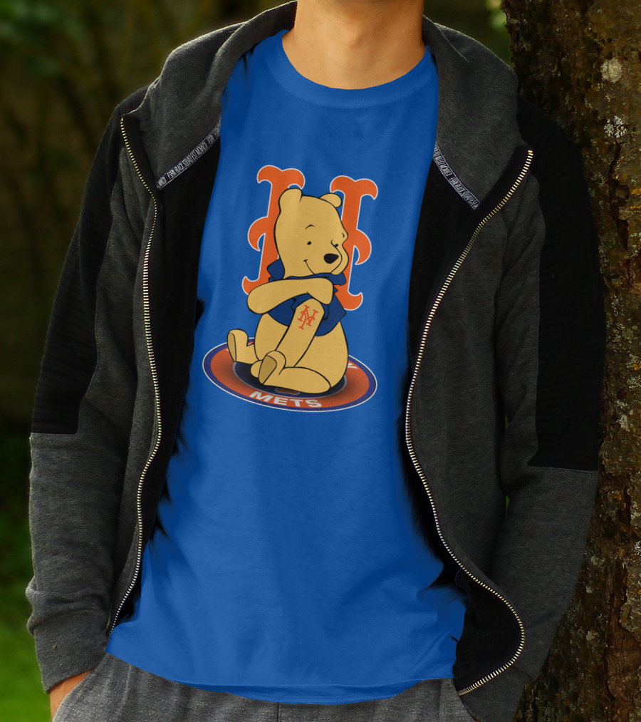 New York Mets Winnie The Pooh MLB Character Crossover T-Shirt