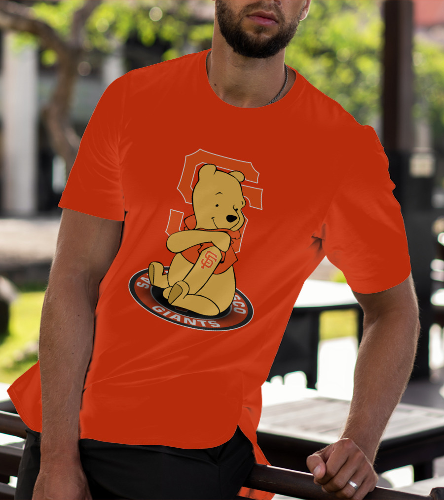 San Francisco Giants Winnie The Pooh Sitting With SF T-Shirt