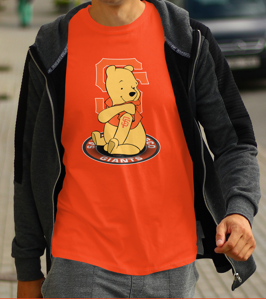 San Francisco Giants Winnie The Pooh Sitting With SF T-Shirt