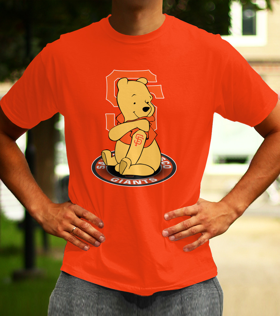 San Francisco Giants Winnie The Pooh Sitting With SF T-Shirt