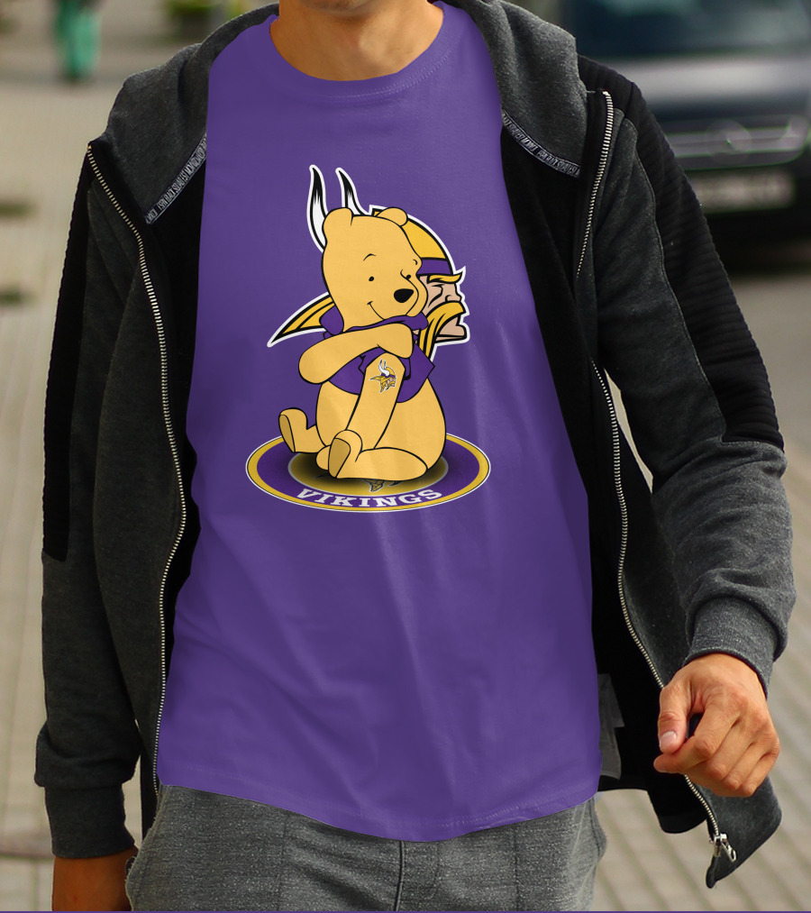 Winnie The Pooh Minnesota Vikings Crossover Fans T-Shirt