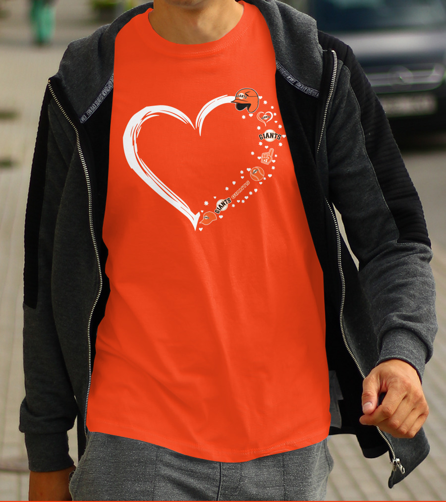 San Francisco Giants Heart Love Stars Giants Baseball Fan Giants Hat T-Shirt
