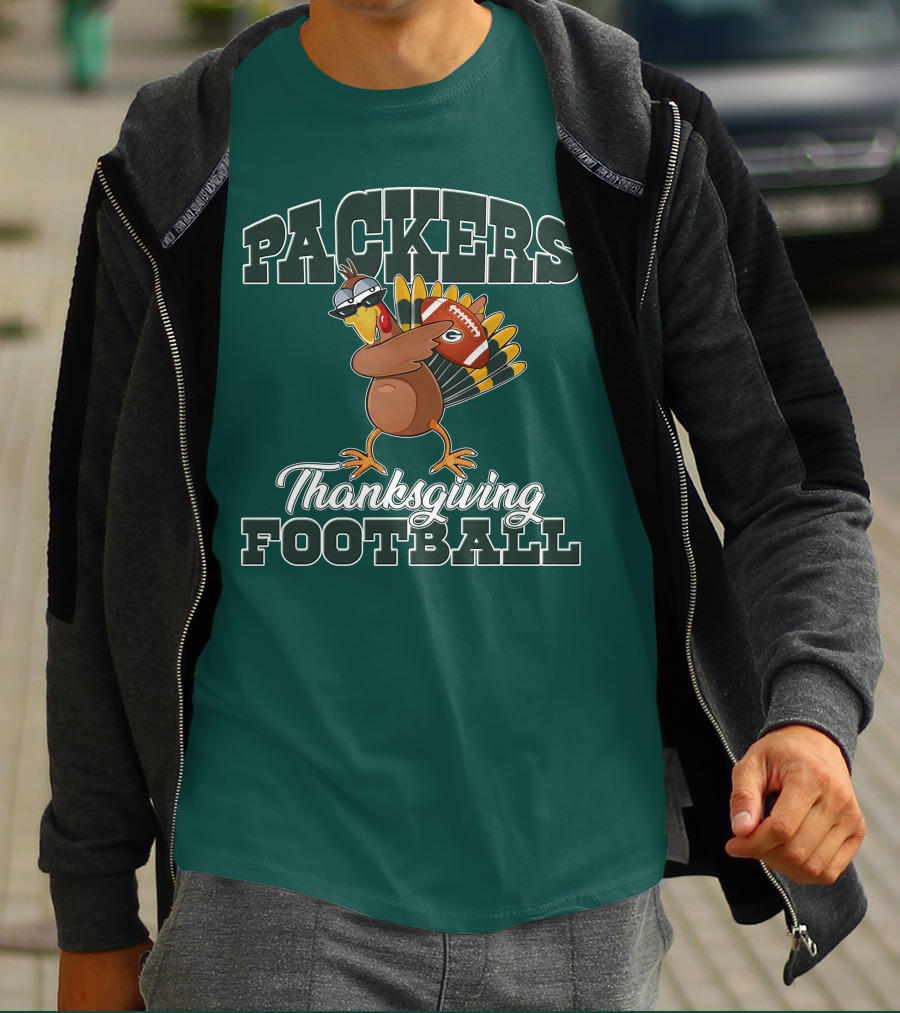 Packers Thanksgiving Football Turkey With Sunglasses T-Shirt