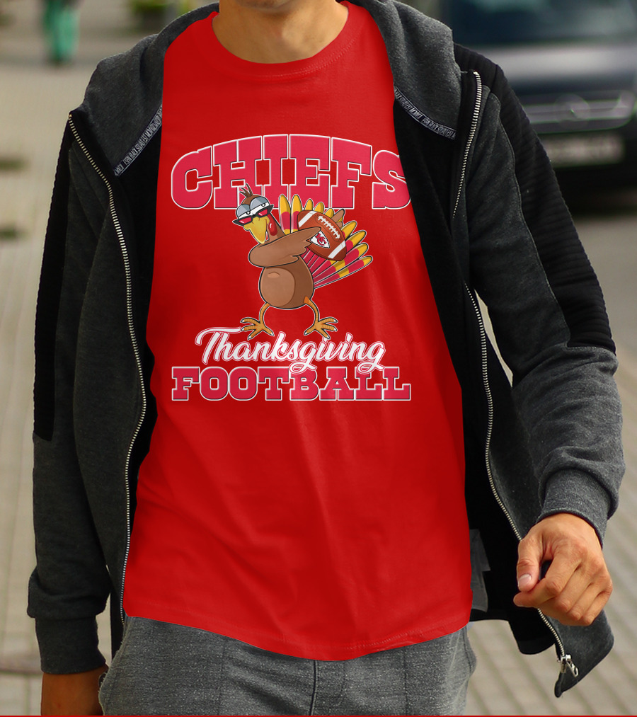 Chiefs Thanksgiving Football Turkey Holding Football T-Shirt