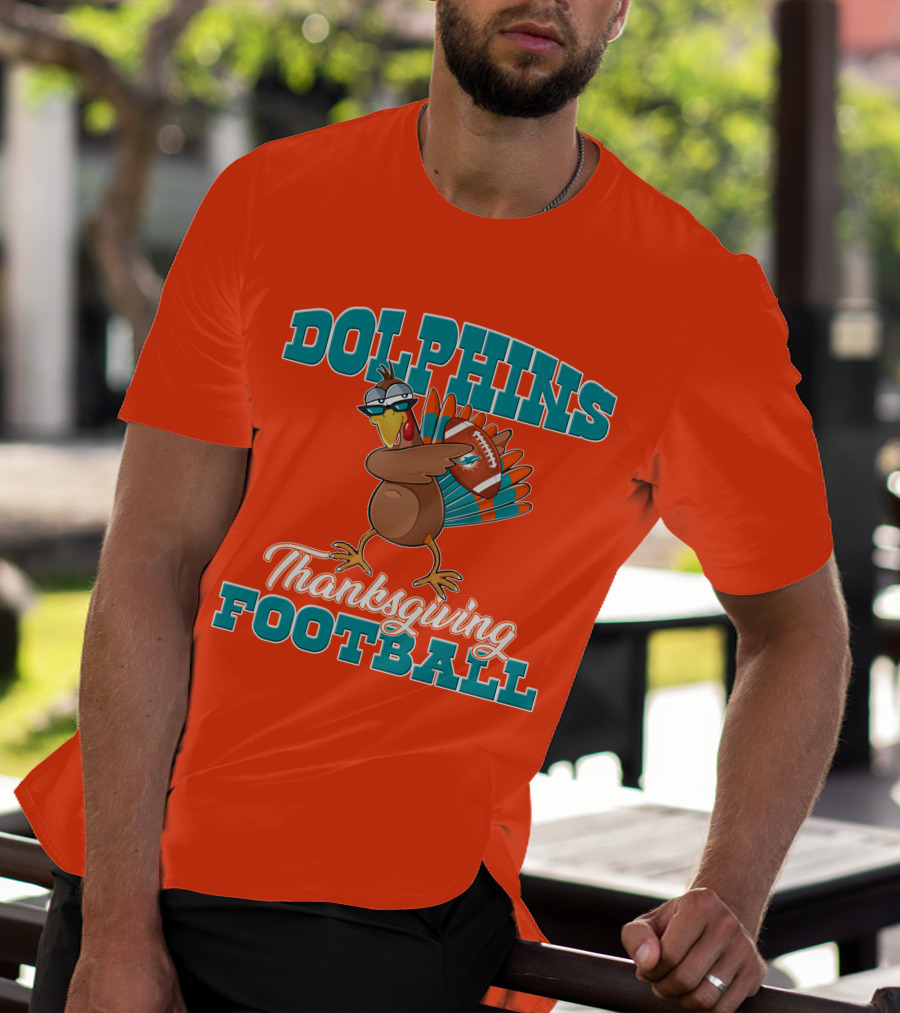 Dolphins Thanksgiving Football Turkey T-Shirt