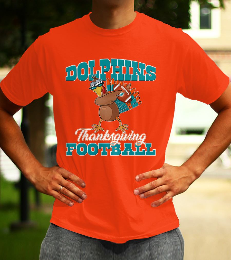 Dolphins Thanksgiving Football Turkey T-Shirt