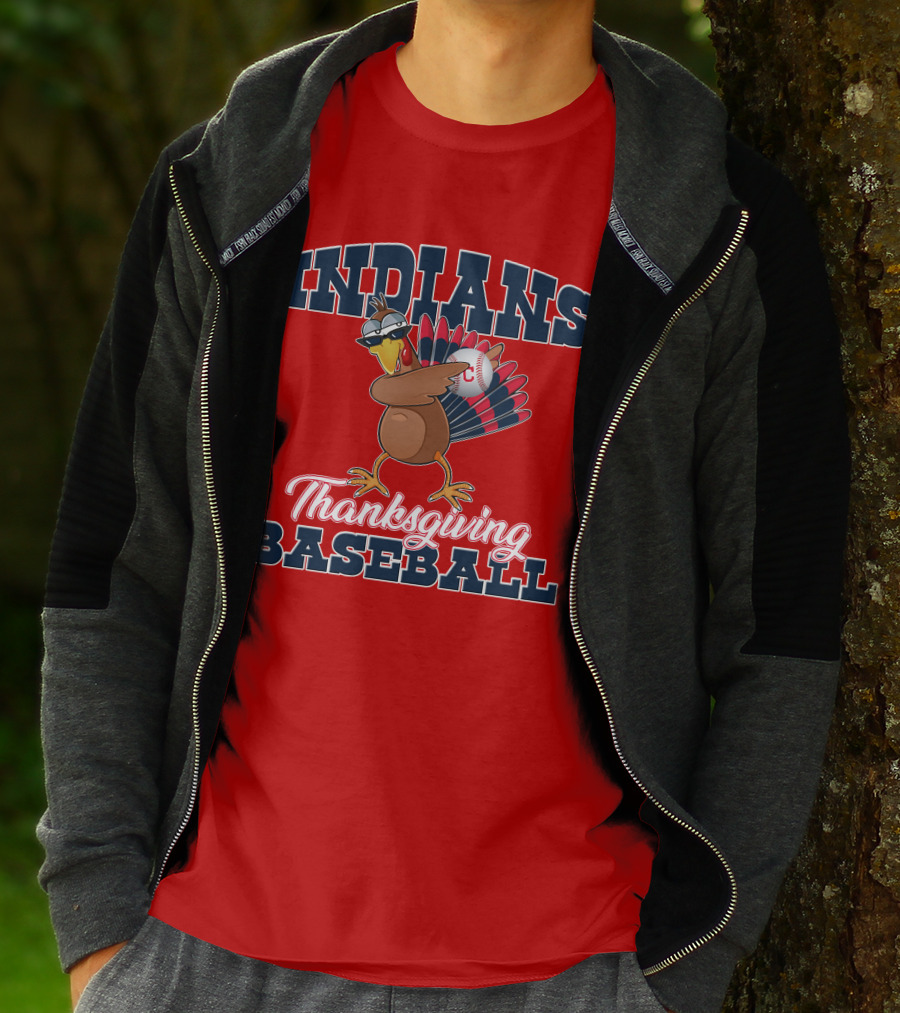 Indians Thanksgiving Baseball Turkey T-Shirt