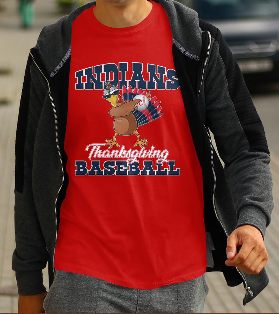 Indians Thanksgiving Baseball Turkey T-Shirt