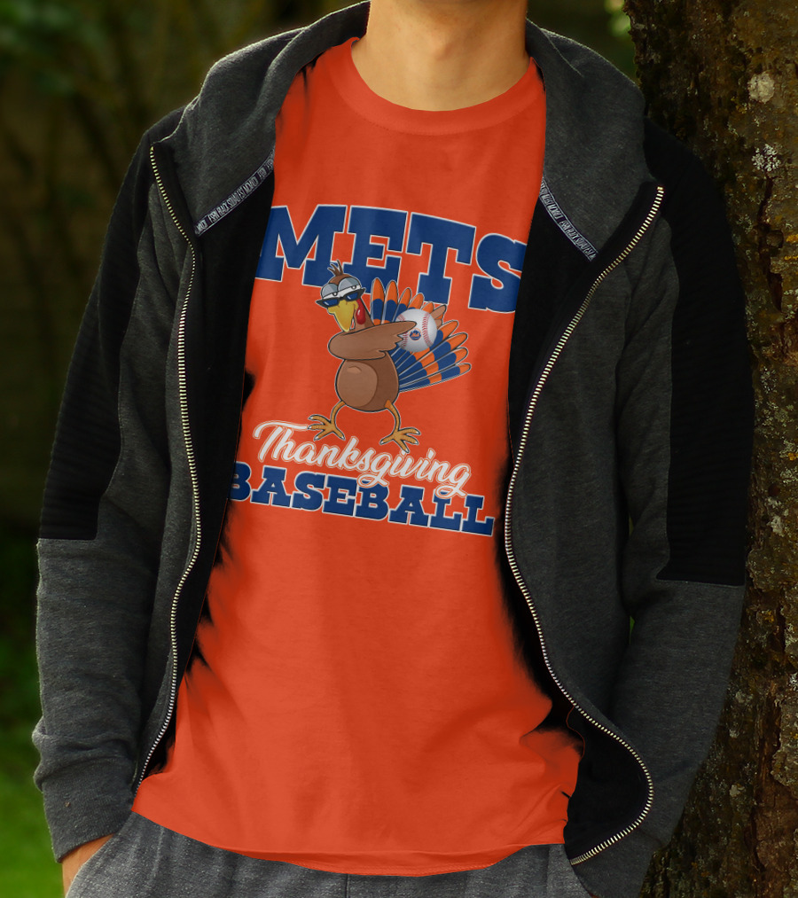 Mets Thanksgiving Baseball Turkey T-Shirt