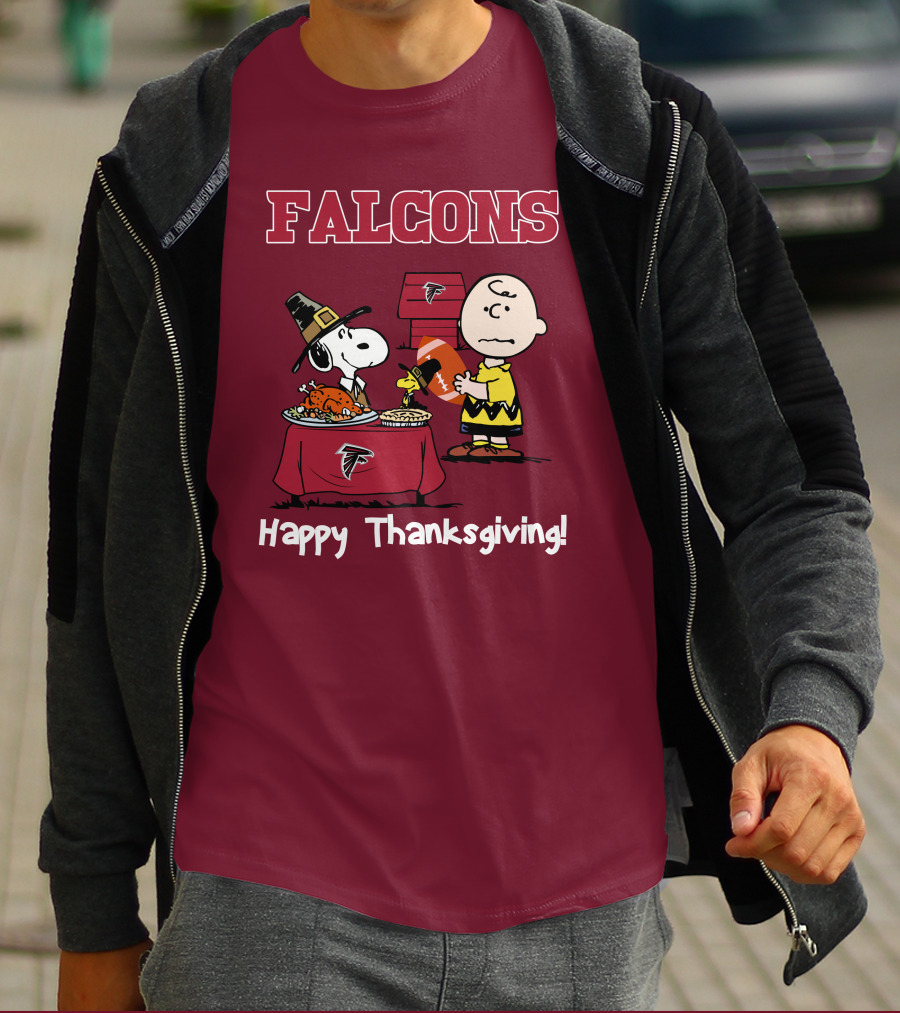 Falcons Snoopy Charlie Brown Thanksgiving Football Peanuts T-Shirt