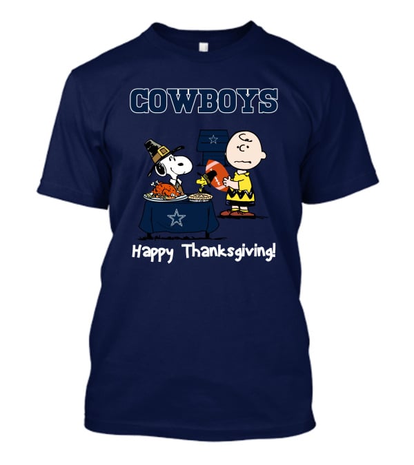 Dallas Cowboys Snoopy Charlie Brown Happy Thanksgiving T-Shirt