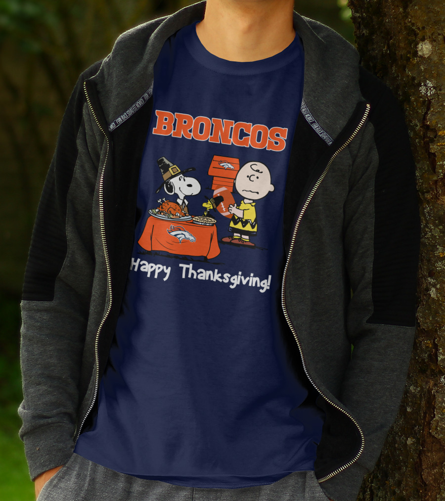 Broncos Snoopy Charlie Brown Thanksgiving T-Shirt