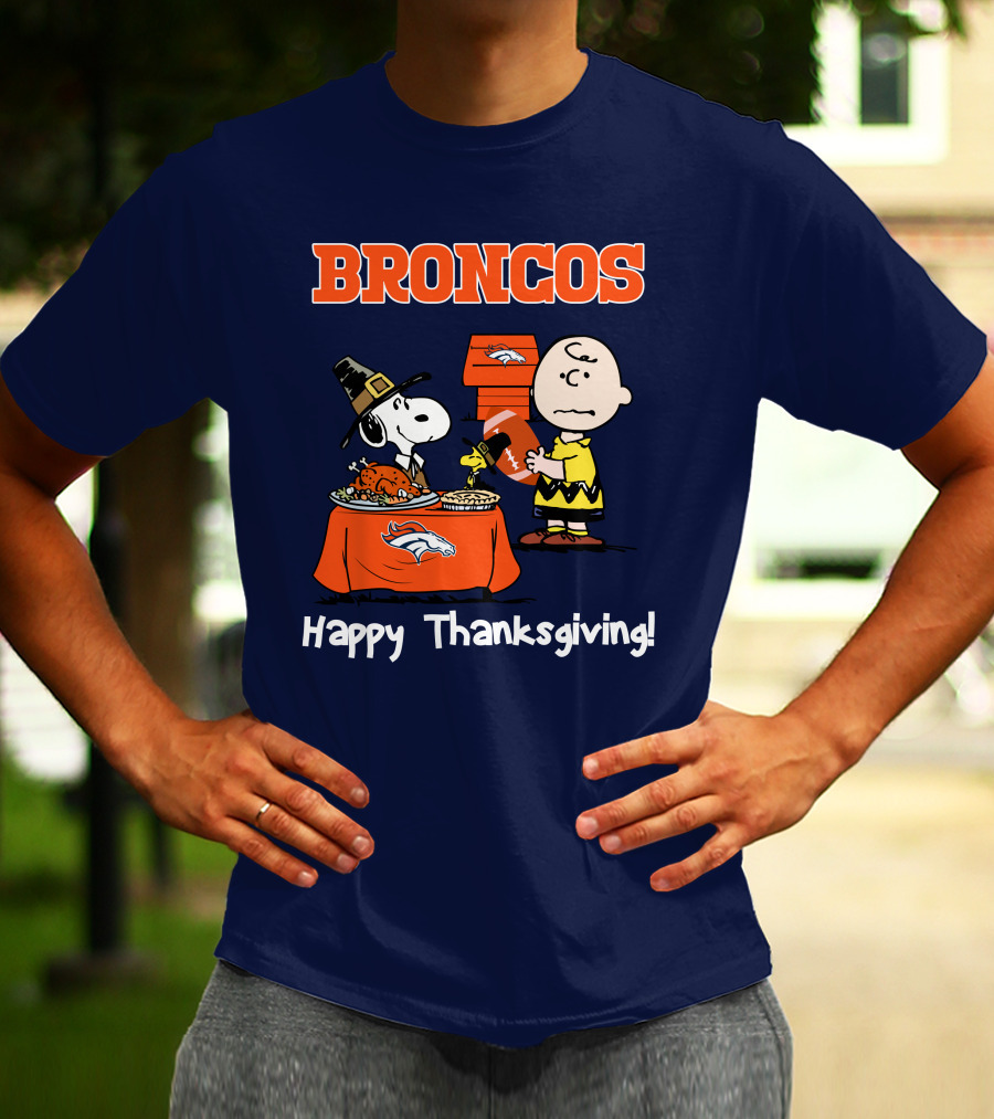 Broncos Snoopy Charlie Brown Thanksgiving T-Shirt