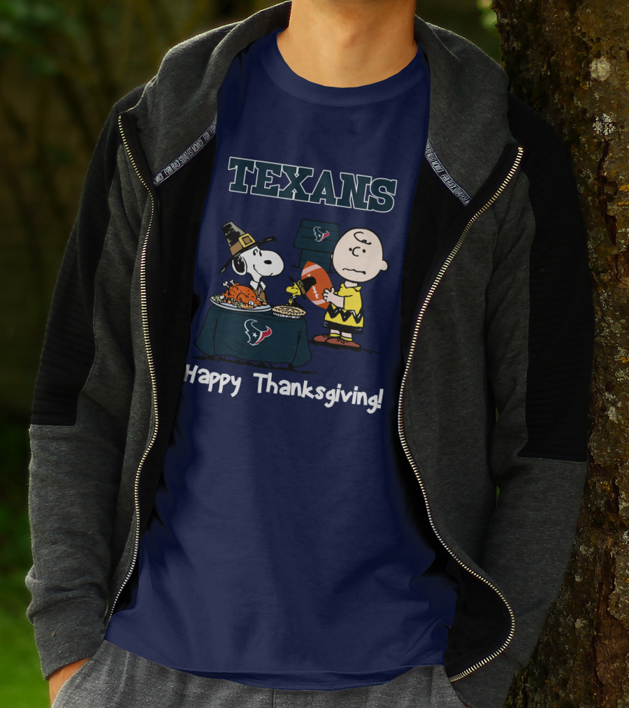 Texans Snoopy Charlie Brown Thanksgiving Football T-Shirt