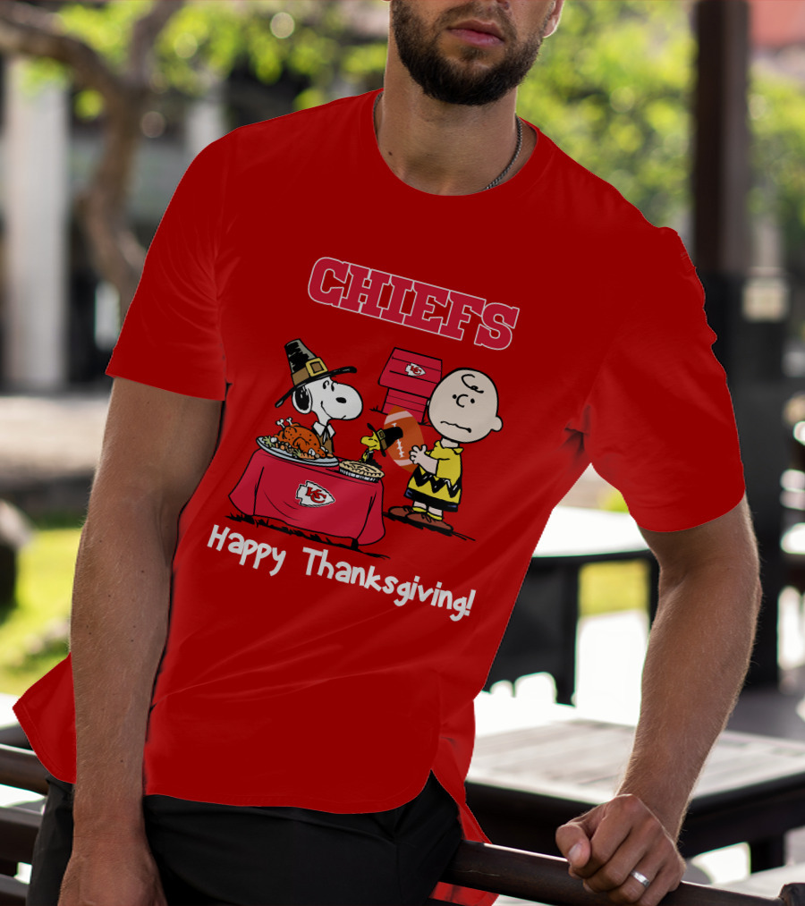 Chiefs Snoopy Charlie Brown Thanksgiving Kansas City Football T-Shirt
