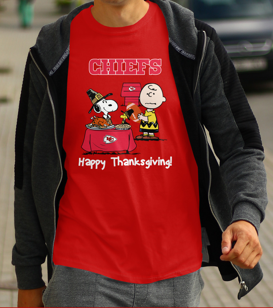 Chiefs Snoopy Charlie Brown Thanksgiving Kansas City Football T-Shirt