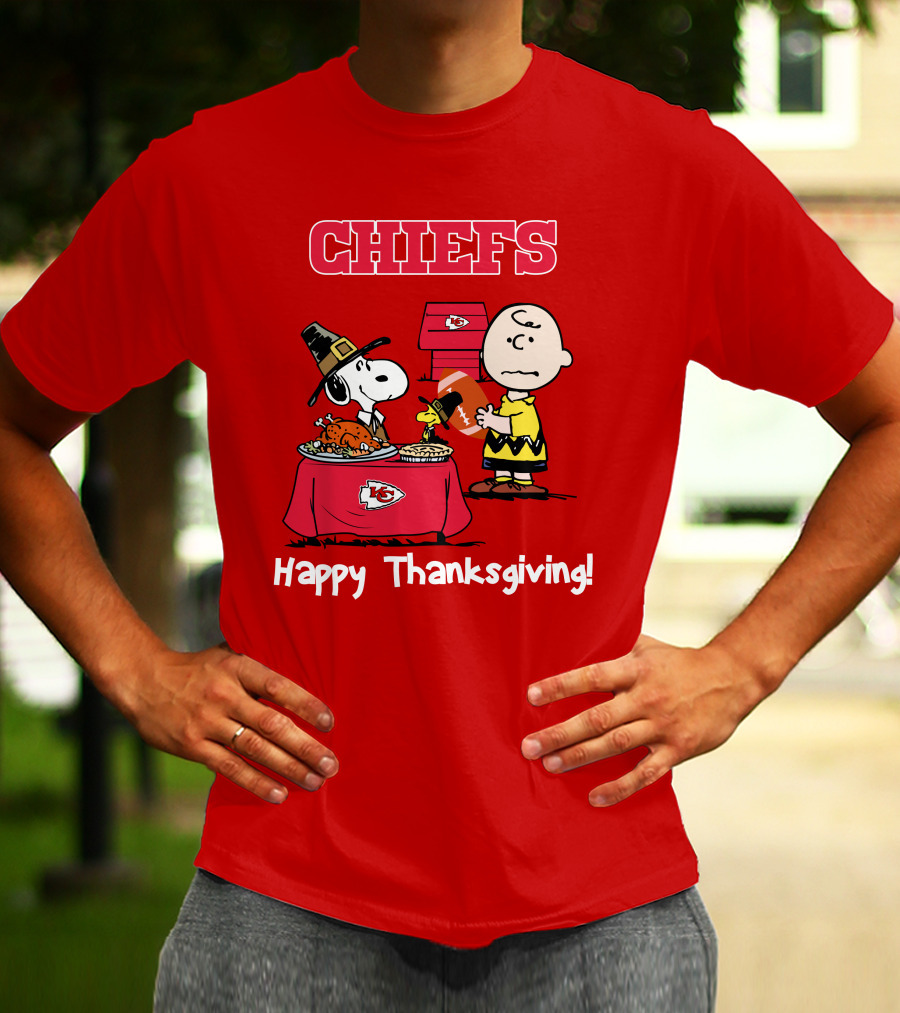 Chiefs Snoopy Charlie Brown Thanksgiving Kansas City Football T-Shirt