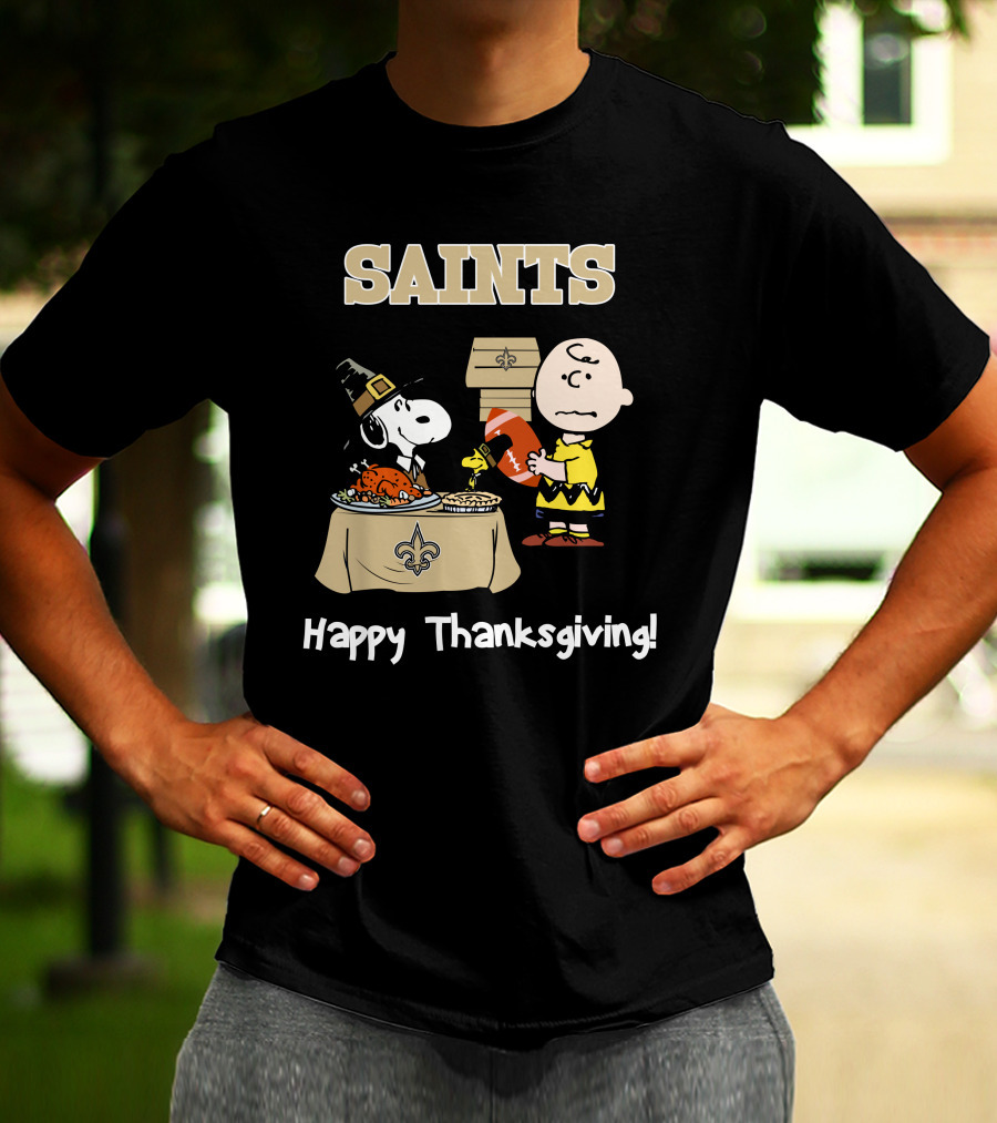SAINTS New Orleans Happy Thanksgiving Snoopy T-Shirt