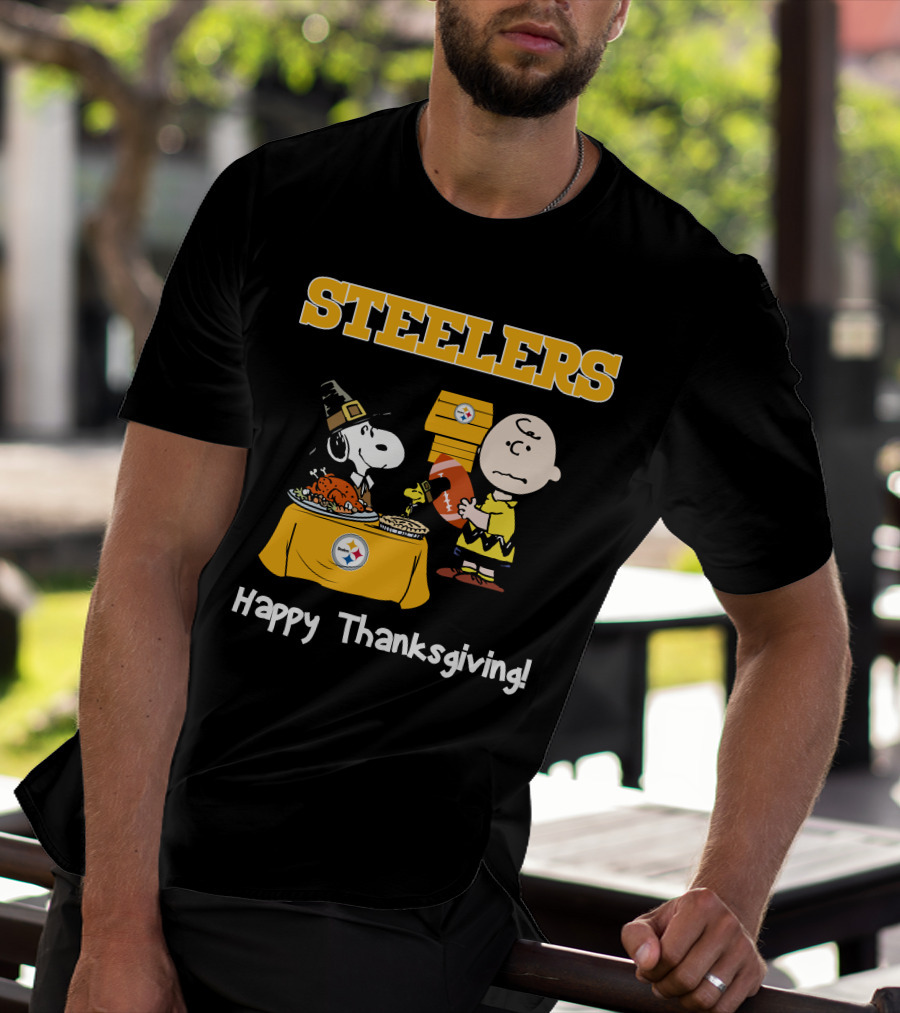 Steelers Snoopy Charlie Brown Happy Thanksgiving T-Shirt