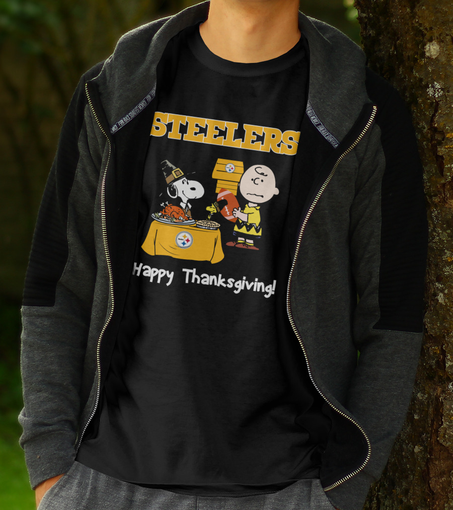 Steelers Snoopy Charlie Brown Happy Thanksgiving T-Shirt