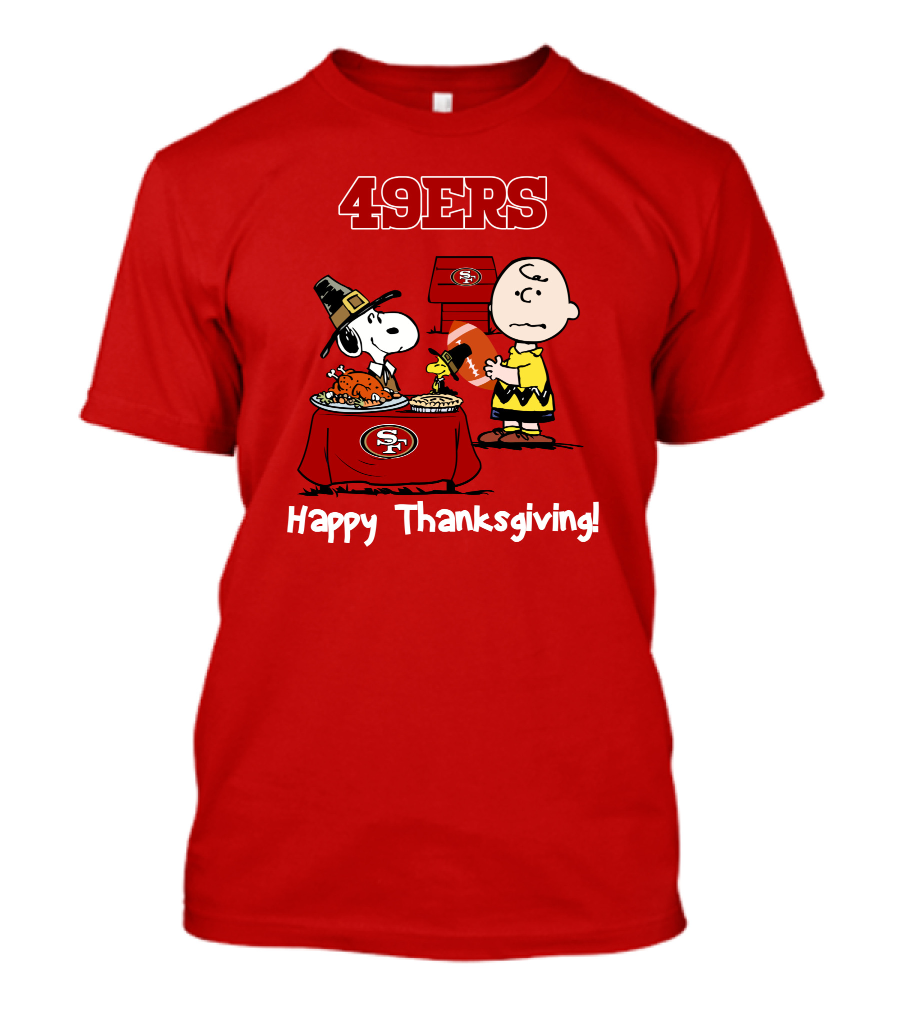 49ers Snoopy And Charlie Brown Thanksgiving T-Shirt