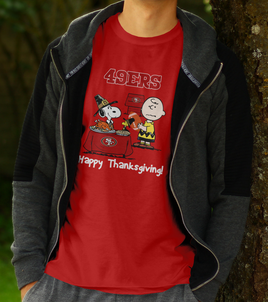 49ers Snoopy And Charlie Brown Thanksgiving T-Shirt