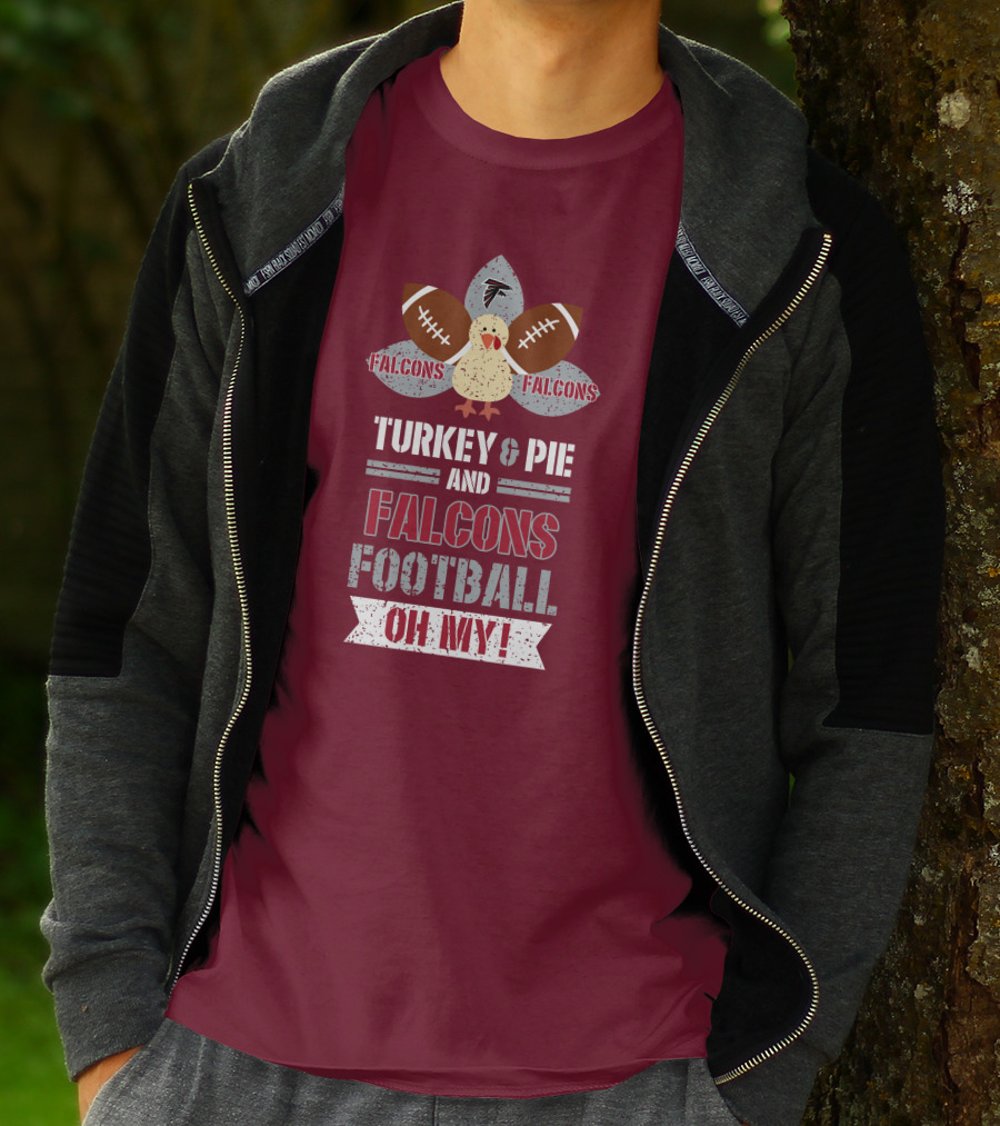 Turkey And Pie And Falcons Football Oh My T-Shirt
