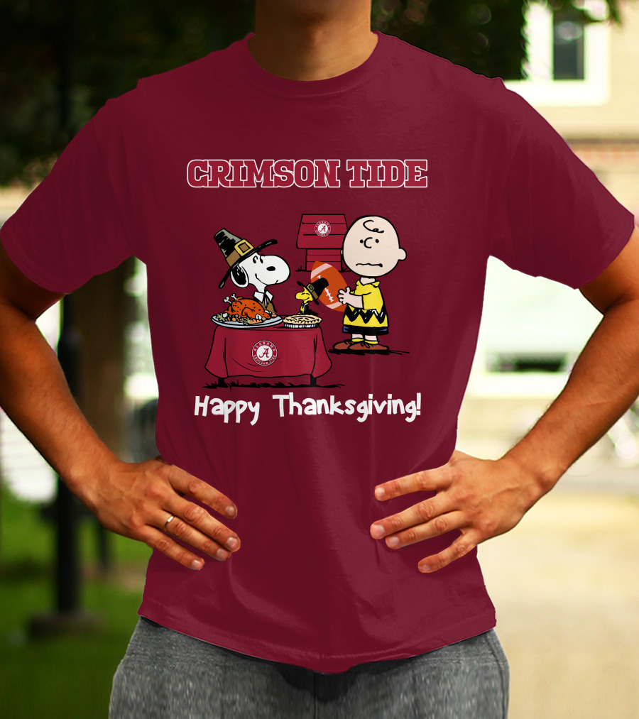Crimson Tide Snoopy And Charlie Brown Thanksgiving T-Shirt