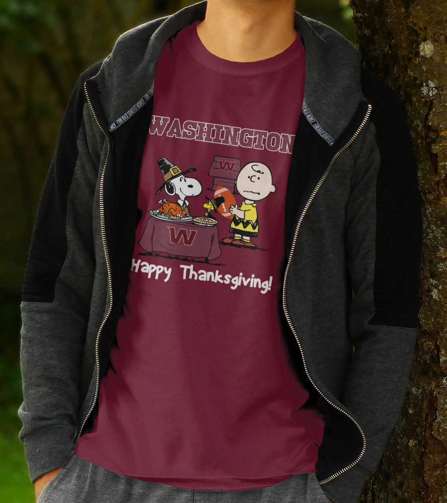 Washington Snoopy Thanksgiving Football Charlie Brown T-Shirt