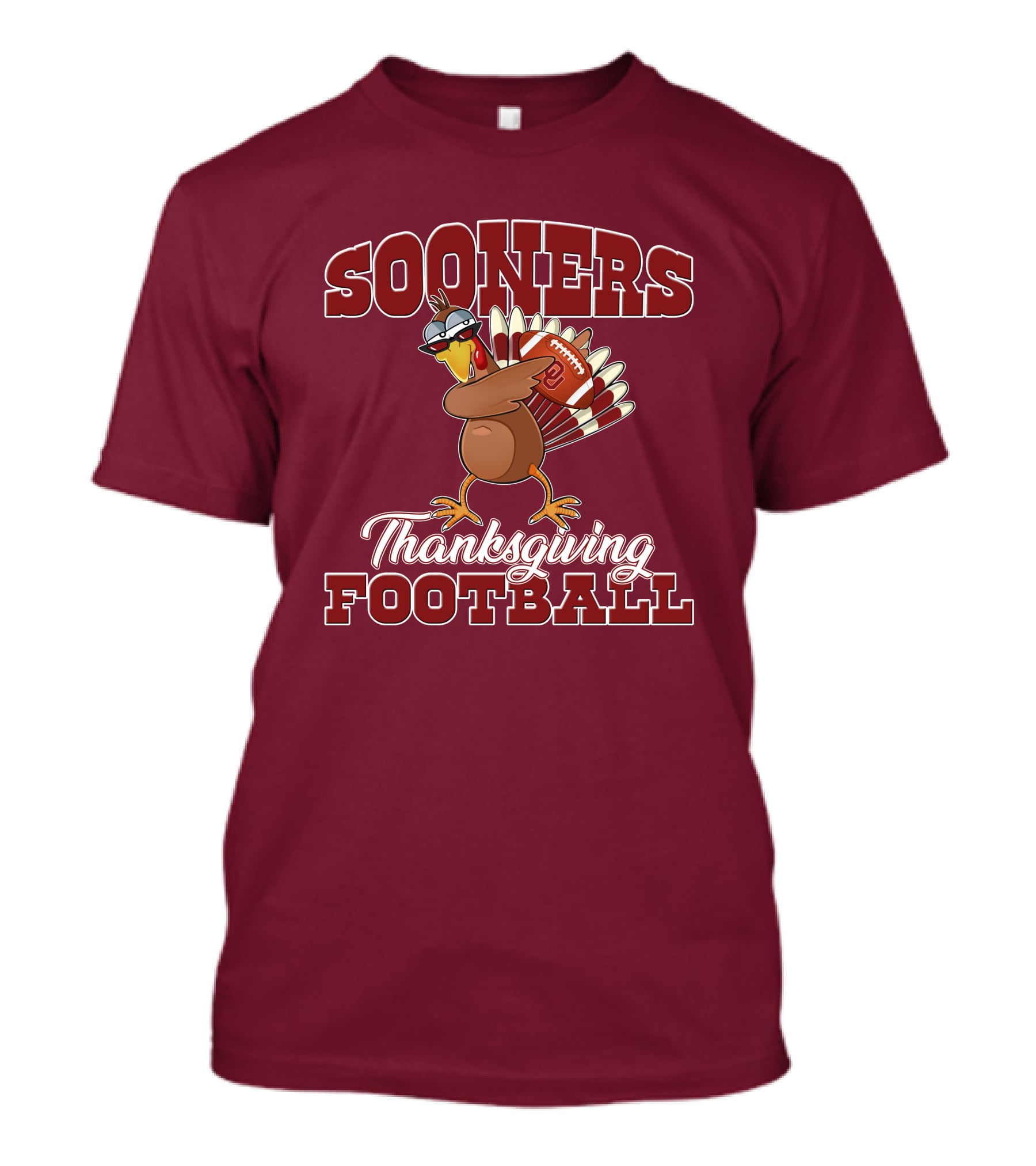 Sooners Thanksgiving Football Turkey In Sunglasses T-Shirt