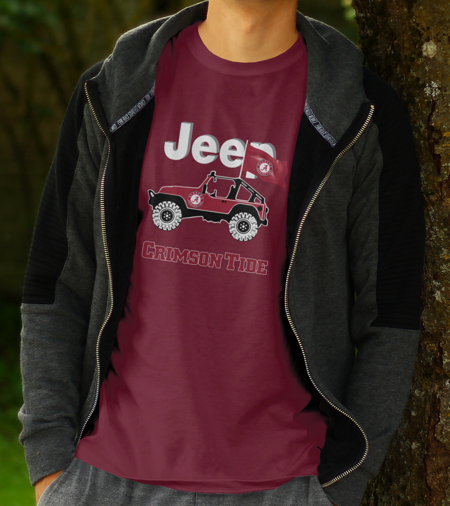 Jeep Alabama Crimson Tide Flag T-Shirt