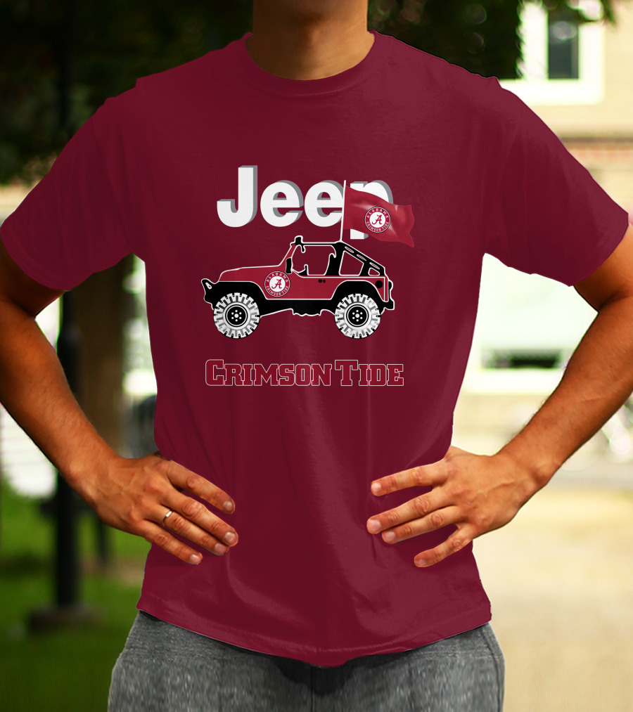 Jeep Alabama Crimson Tide Flag T-Shirt