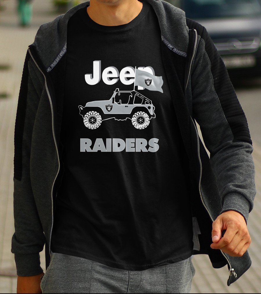 Las Vegas Raiders Jeep Flag Adventure T-Shirt