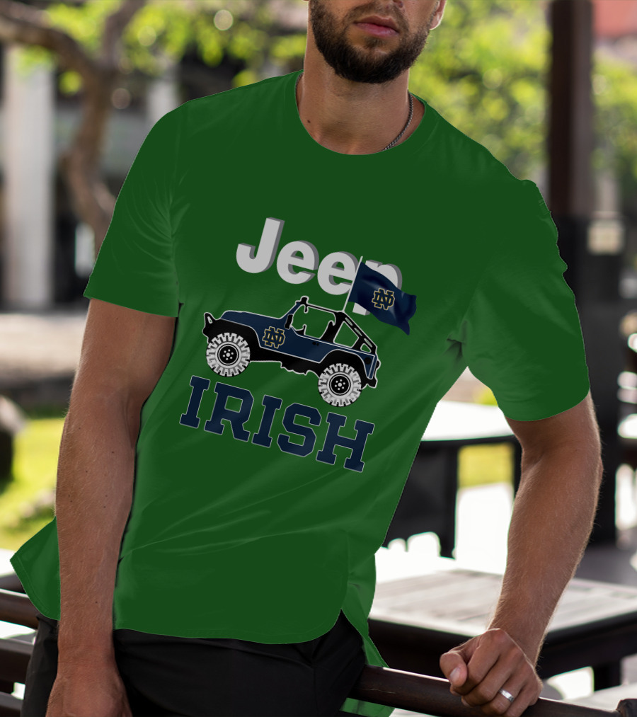 Jeep Notre Dame Fighting Irish Flag T-Shirt
