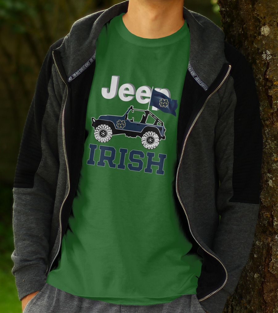 Jeep Notre Dame Fighting Irish Flag T-Shirt