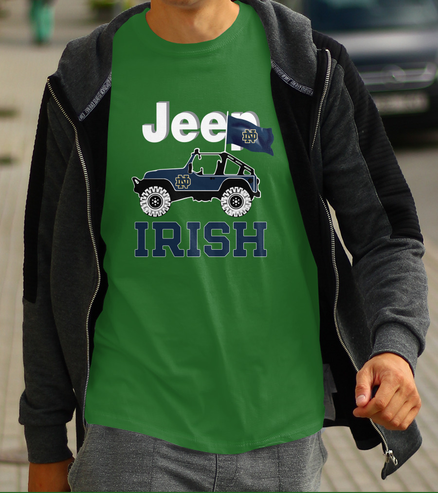 Jeep Notre Dame Fighting Irish Flag T-Shirt