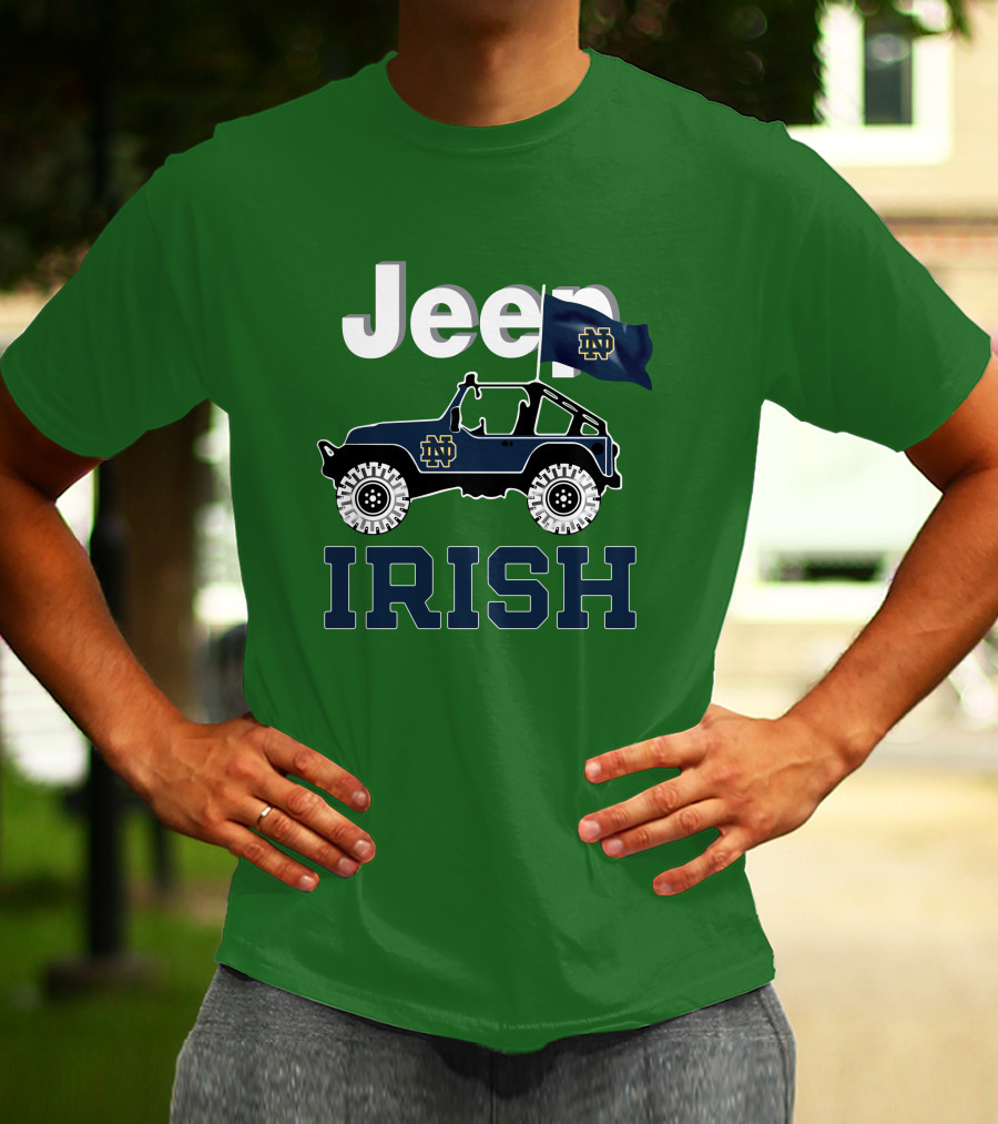 Jeep Notre Dame Fighting Irish Flag T-Shirt