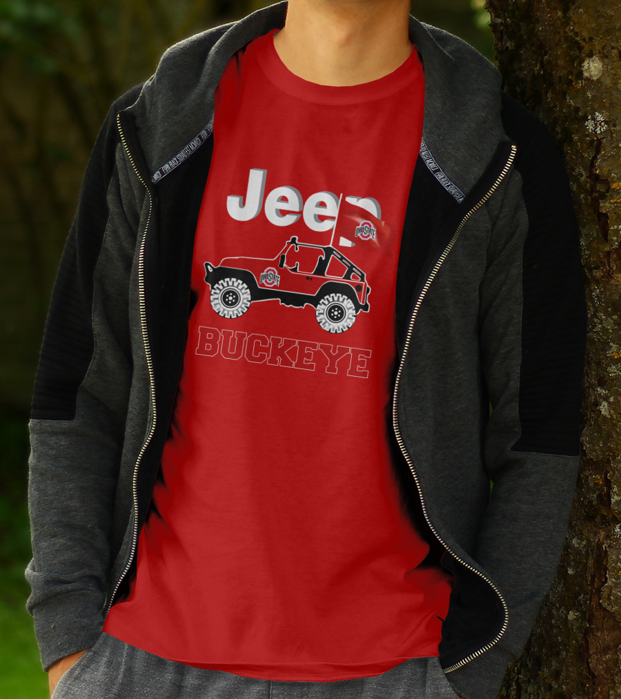 Jeep Ohio State Buckeye Red Flag Adventure T-Shirt