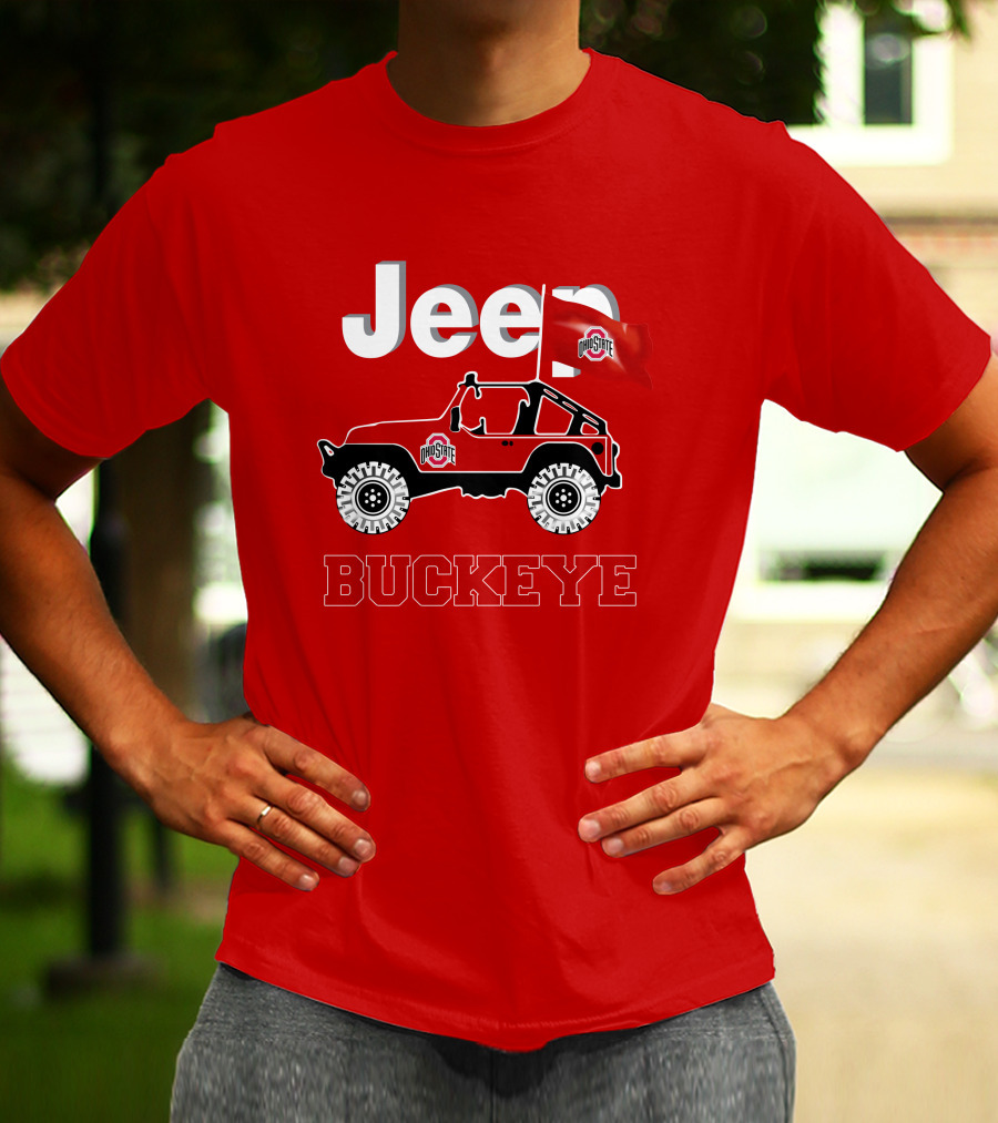 Jeep Ohio State Buckeye Red Flag Adventure T-Shirt