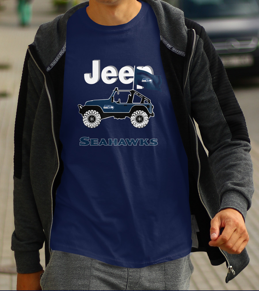 Jeep Seattle Seahawks Graphic Flag T-Shirt
